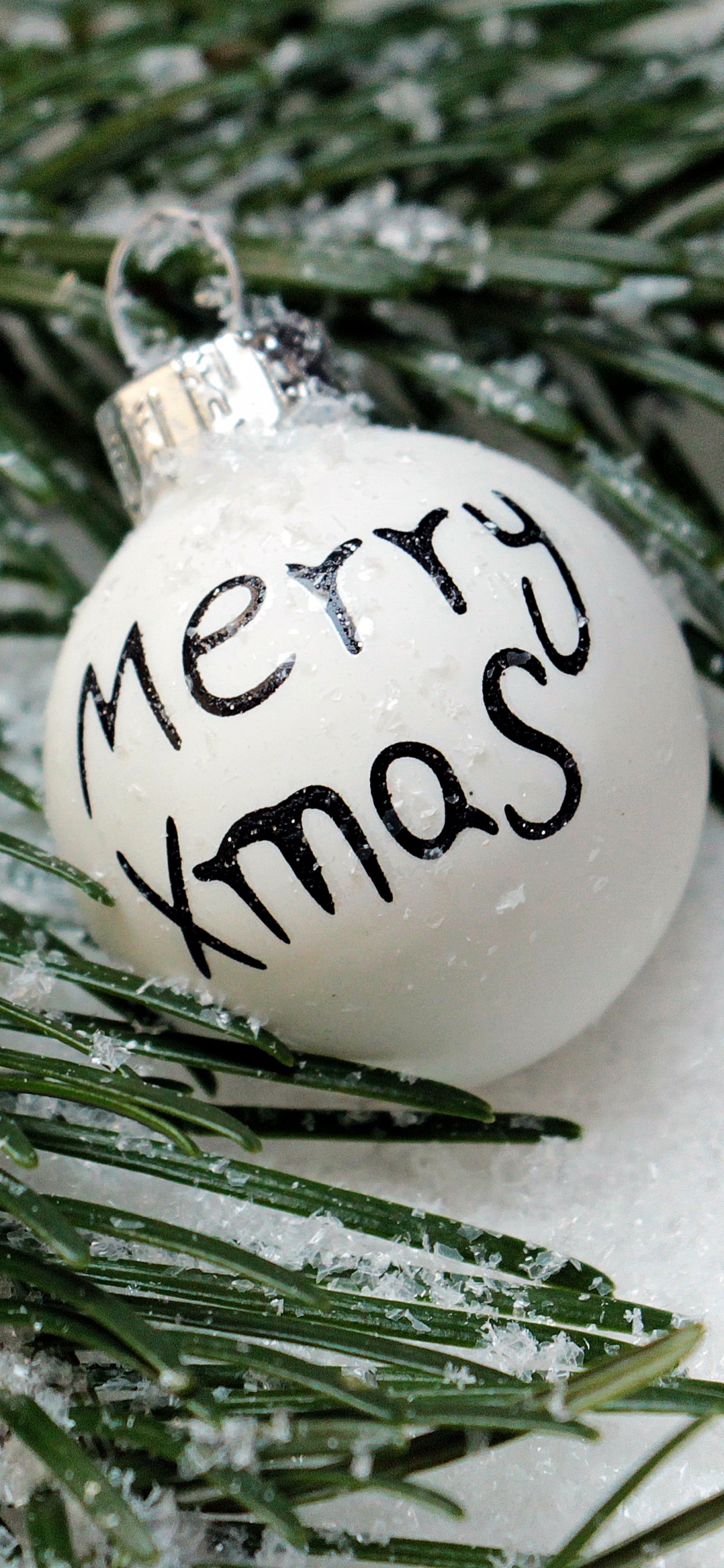 Обои Рождественский день, рождественский орнамент, ветвь, дерево, Колорадо-ель в разрешении 1242x2688