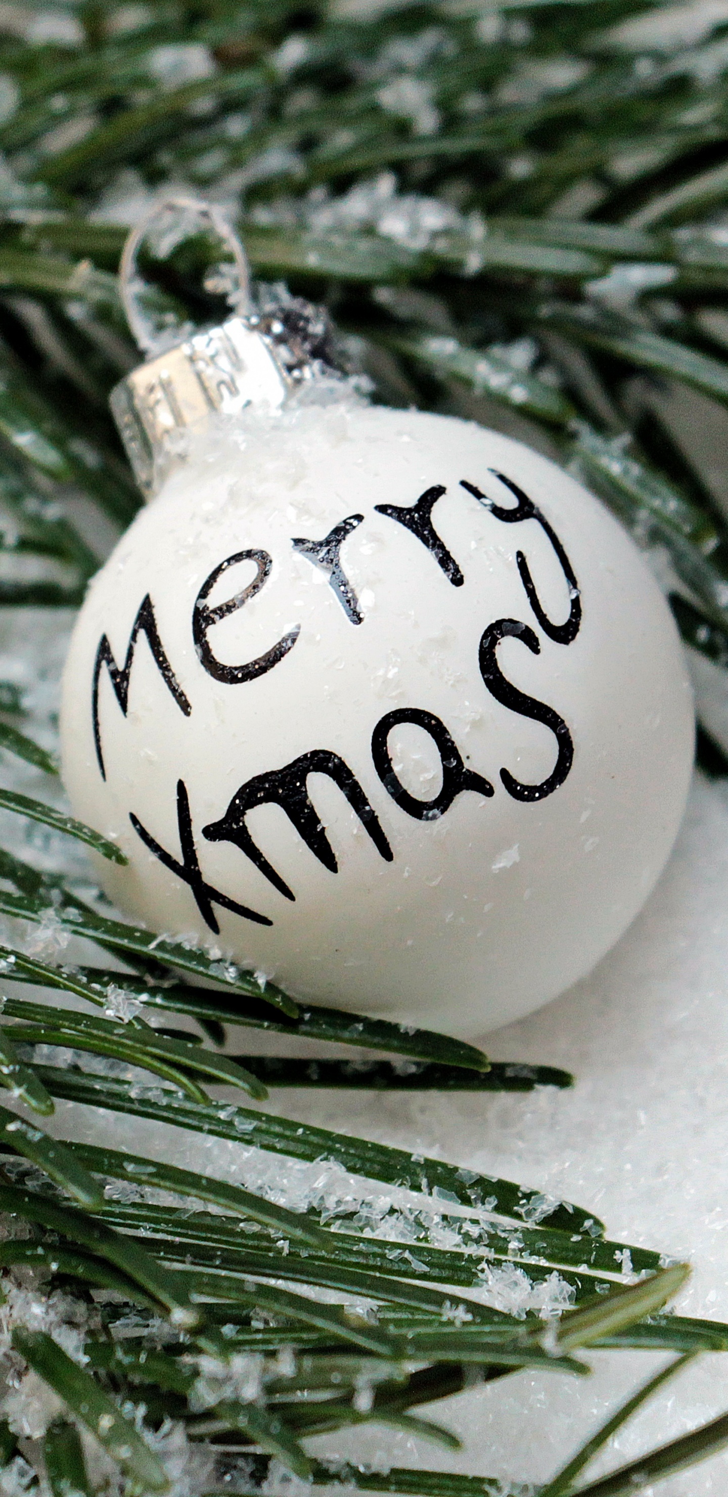 Обои Рождественский день, рождественский орнамент, ветвь, дерево, Колорадо-ель в разрешении 1440x2960