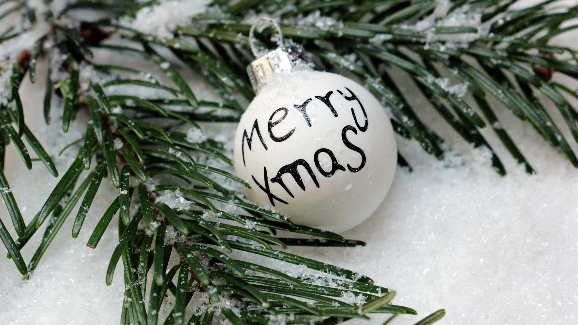 Обои Рождественский день, рождественский орнамент, ветвь, дерево, Колорадо-ель в разрешении 1920x1080