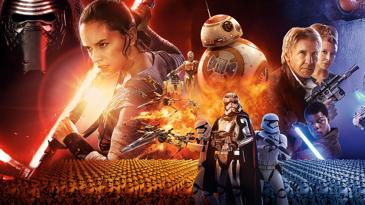 Обои Звездные войны пробуждение силы, Звездные Войны Последний Джедай, звездные войны, фильм, телевизионная программа в разрешении 1280x720