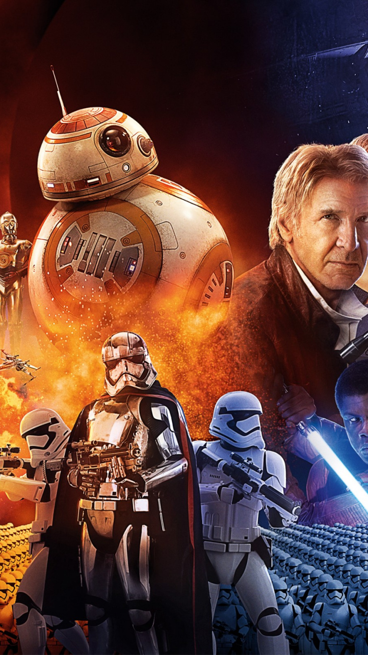 Обои Звездные войны пробуждение силы, Звездные Войны Последний Джедай, звездные войны, фильм, телевизионная программа в разрешении 750x1334