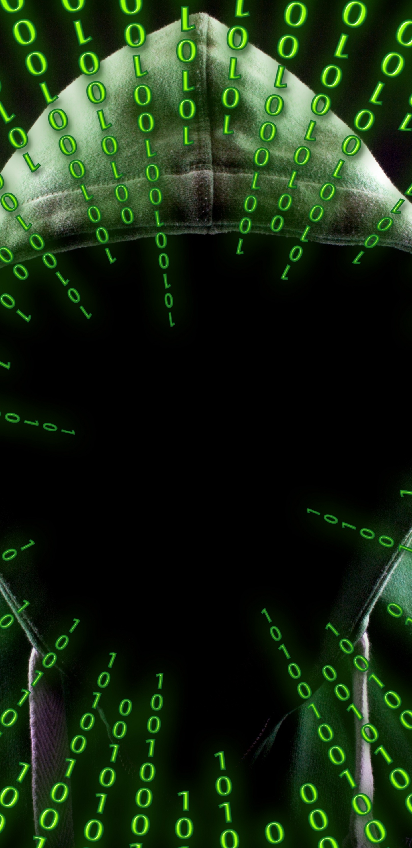 Обои кибератака, Хакер безопасности, зеленый, графика, ubuntu в разрешении 1440x2960