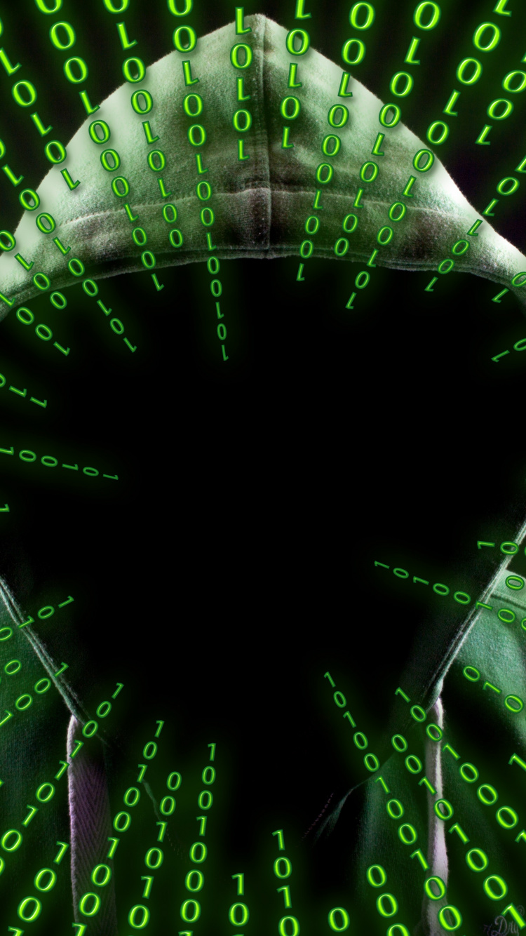 Обои кибератака, Хакер безопасности, зеленый, графика, ubuntu в разрешении 750x1334