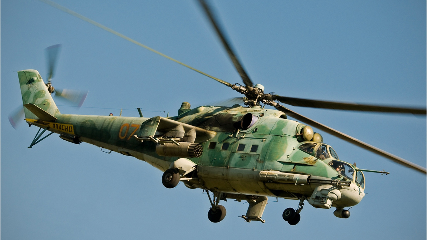 Обои Вертолеты России, военный вертолет, винтокрылая машина, авиация, воздушные силы в разрешении 1366x768