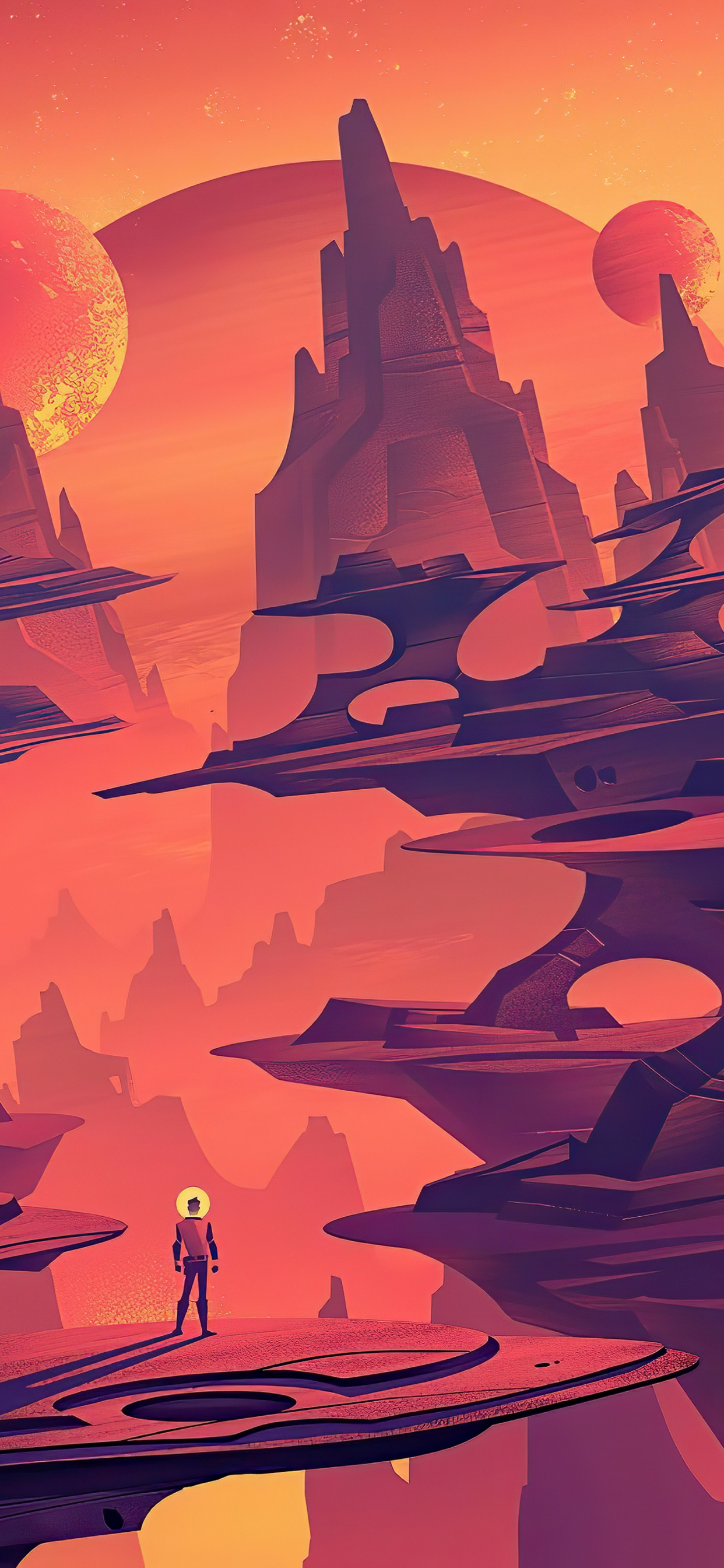 Обои свет, эолийские рельефы, фикция, экорегион, мир в разрешении 1242x2688