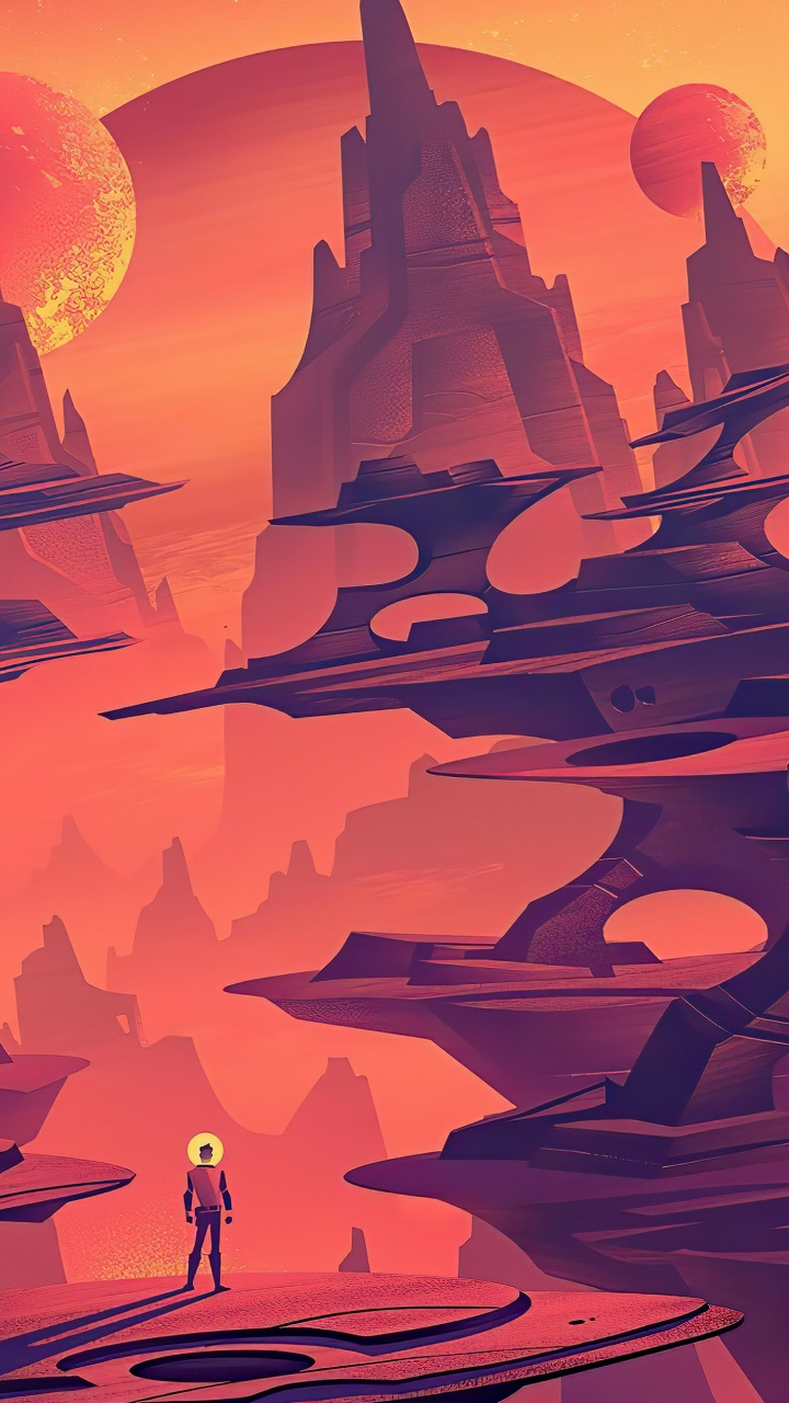 Обои свет, эолийские рельефы, фикция, экорегион, мир в разрешении 720x1280