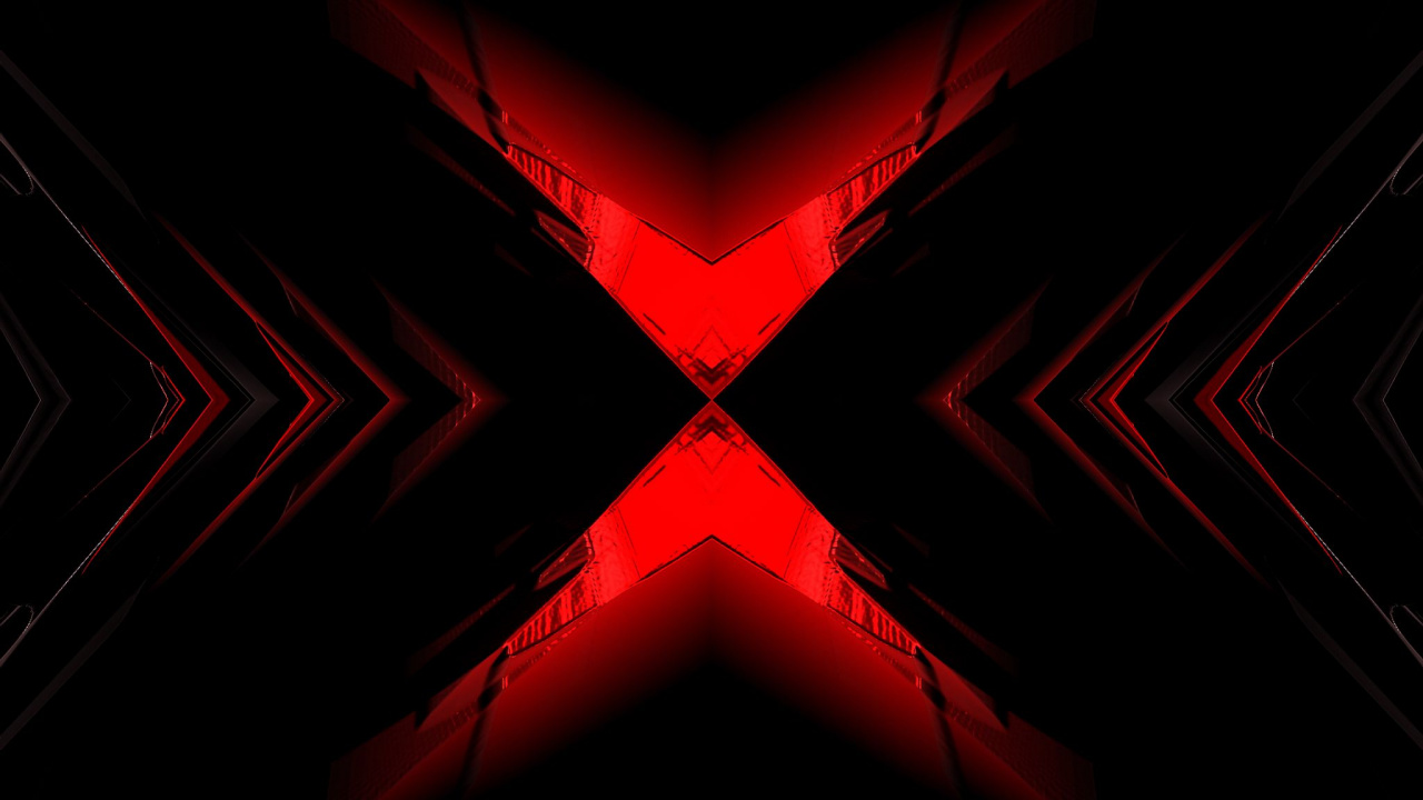 Обои черный, красный цвет, треугольник, пурпурный цвет, симметрия в разрешении 1280x720