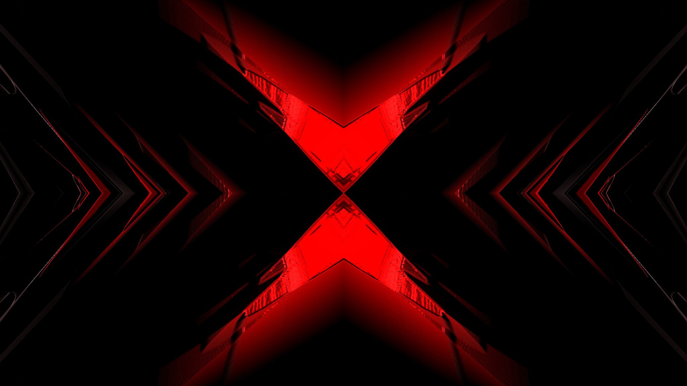 Обои черный, красный цвет, треугольник, пурпурный цвет, симметрия в разрешении 1366x768