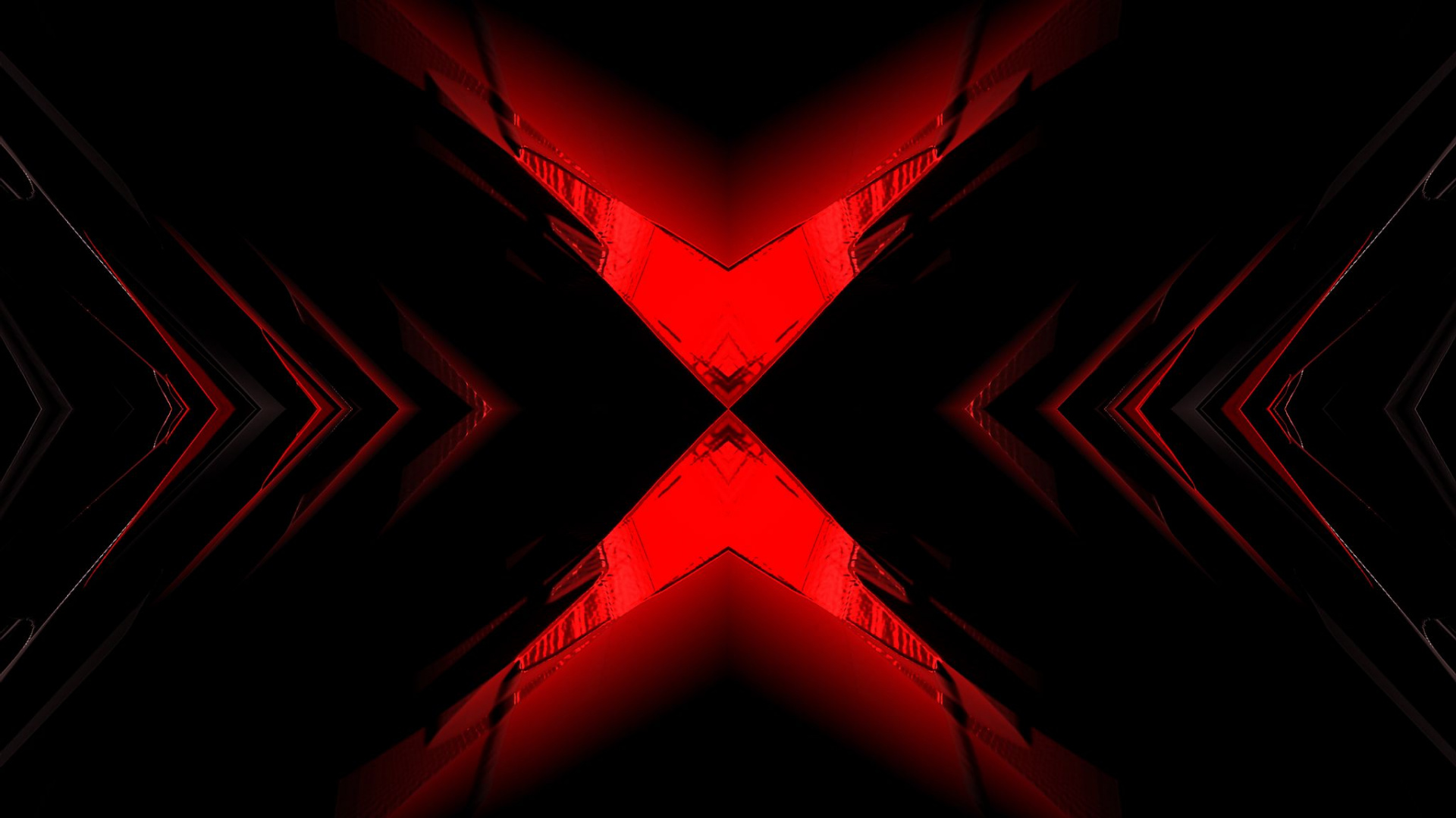 Обои черный, красный цвет, треугольник, пурпурный цвет, симметрия в разрешении 1920x1080