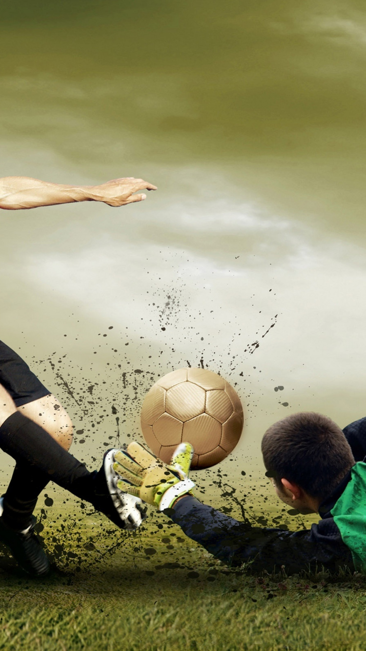 Обои Футбольный игрок, футбол, футболист, футбольный удар, мяч в разрешении 750x1334