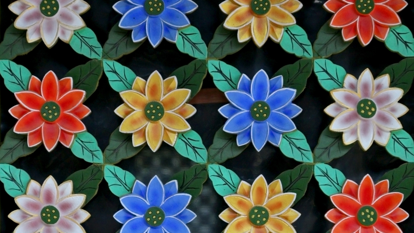 Обои цветок, синий, растение, полевой цветок, узор в разрешении 1366x768