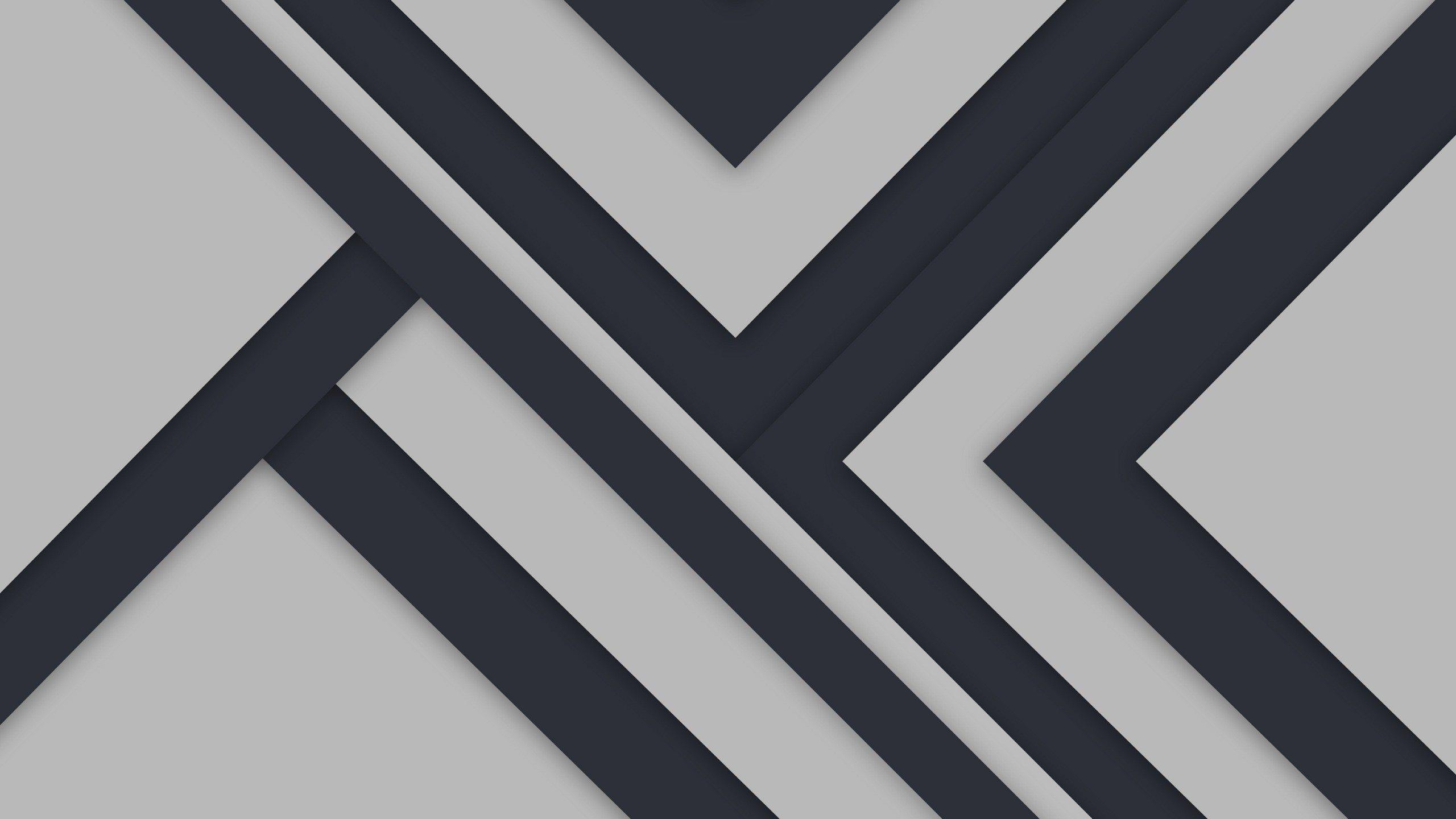 Обои серый цвет, дизайн, синий, черный, линия в разрешении 2560x1440