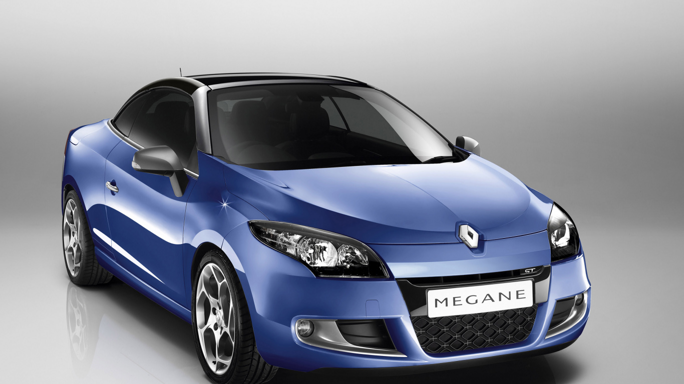 Обои авто, Рено, Выдвижной хардтоп, синий, Автомобиль Renault Mgane в разрешении 1366x768