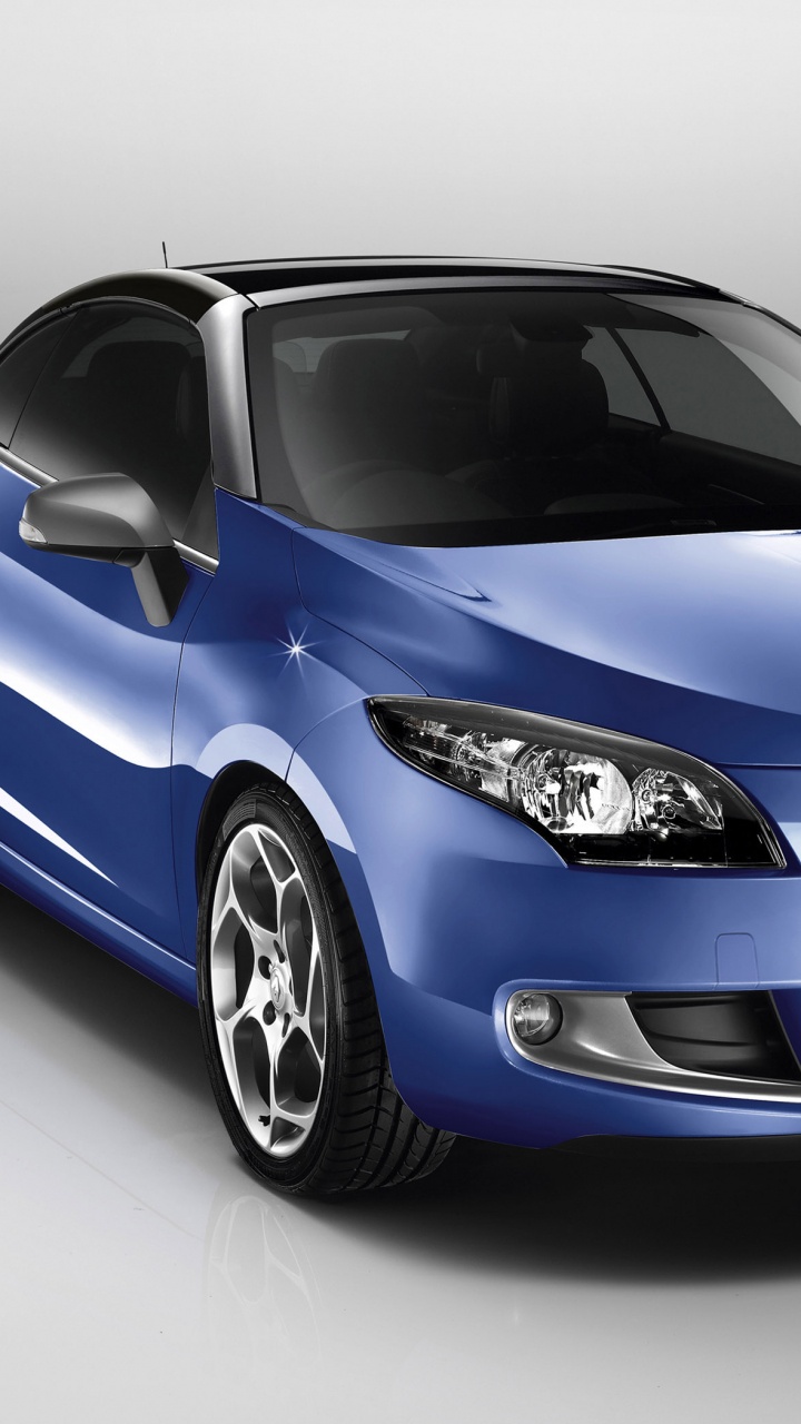 Обои авто, Рено, Выдвижной хардтоп, синий, Автомобиль Renault Mgane в разрешении 720x1280