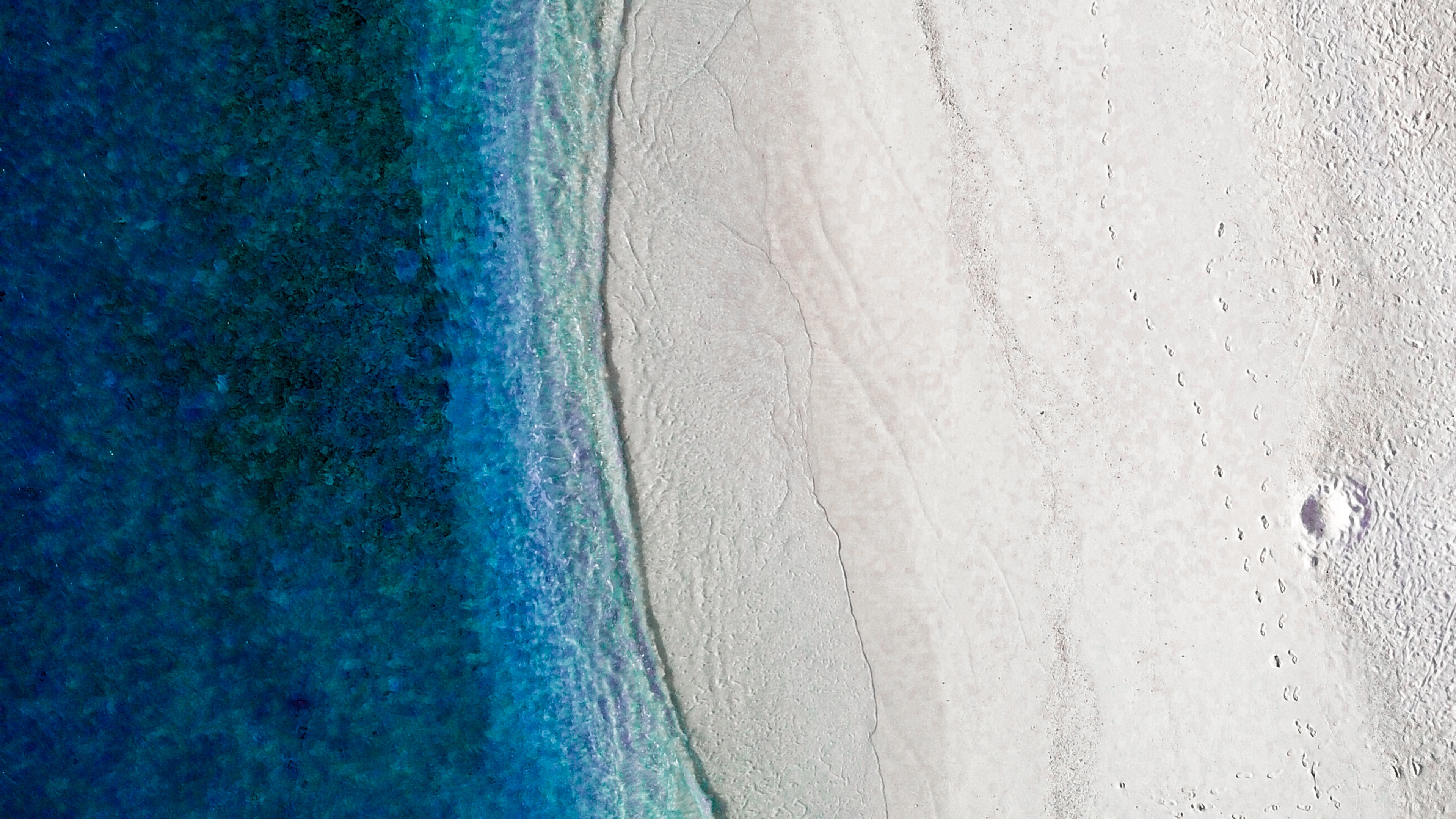 Обои пляж, синий, белые, Аква, бирюза в разрешении 3840x2160