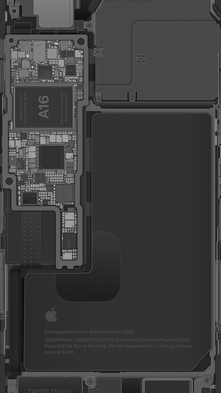 Обои iPhone 14 Pro schematic – Silver в разрешении 720x1280