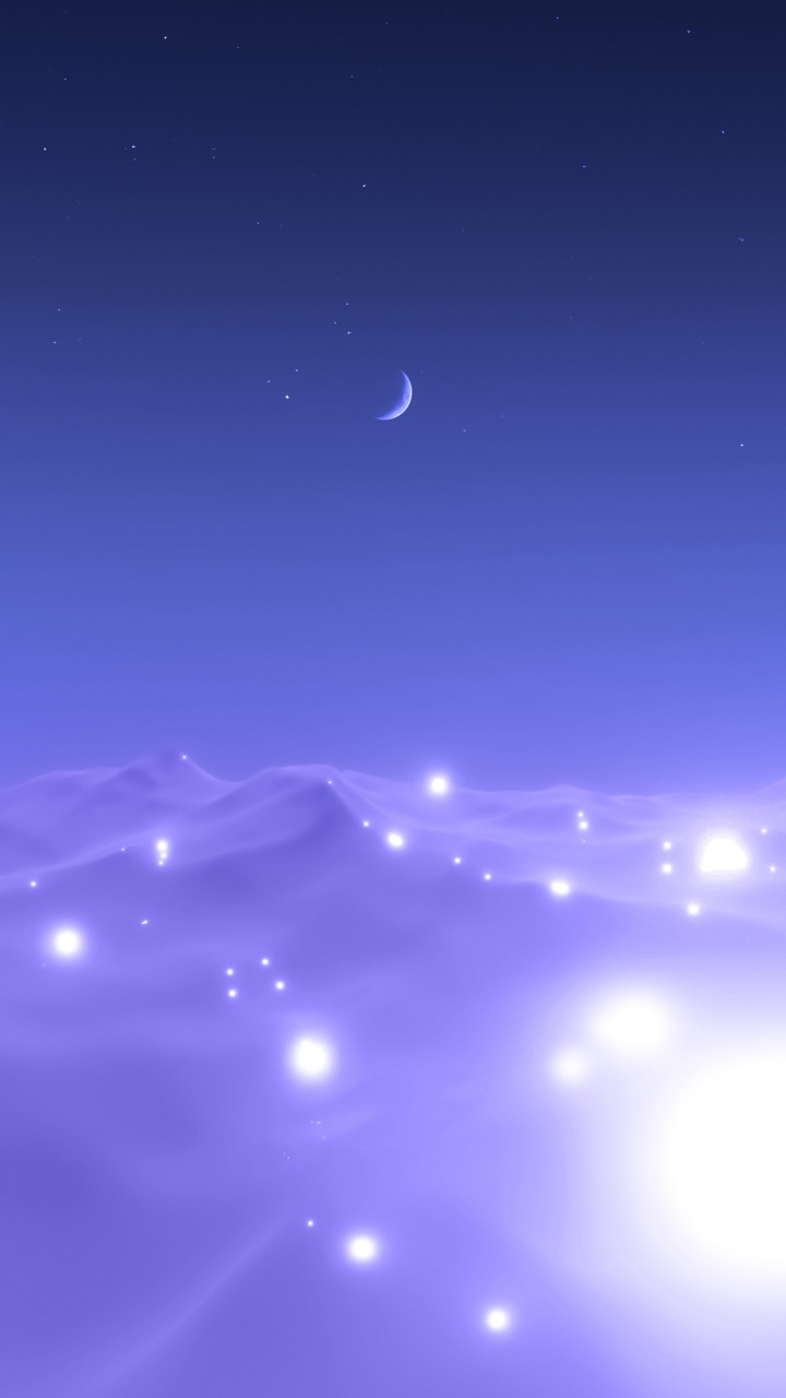 Обои облако, атмосфера, полумесяц, окружающая среда, луна в разрешении 720x1280