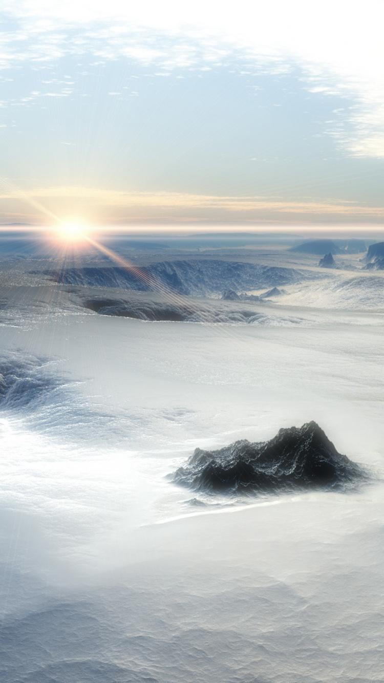 Обои вода, море, океан, атмосфера, замораживание в разрешении 750x1334