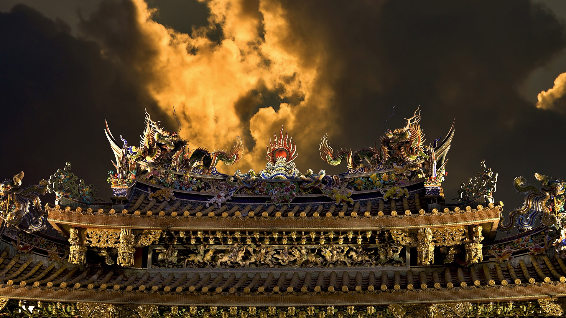 Обои облако, ночь, фотография, облака, храм в разрешении 1920x1080