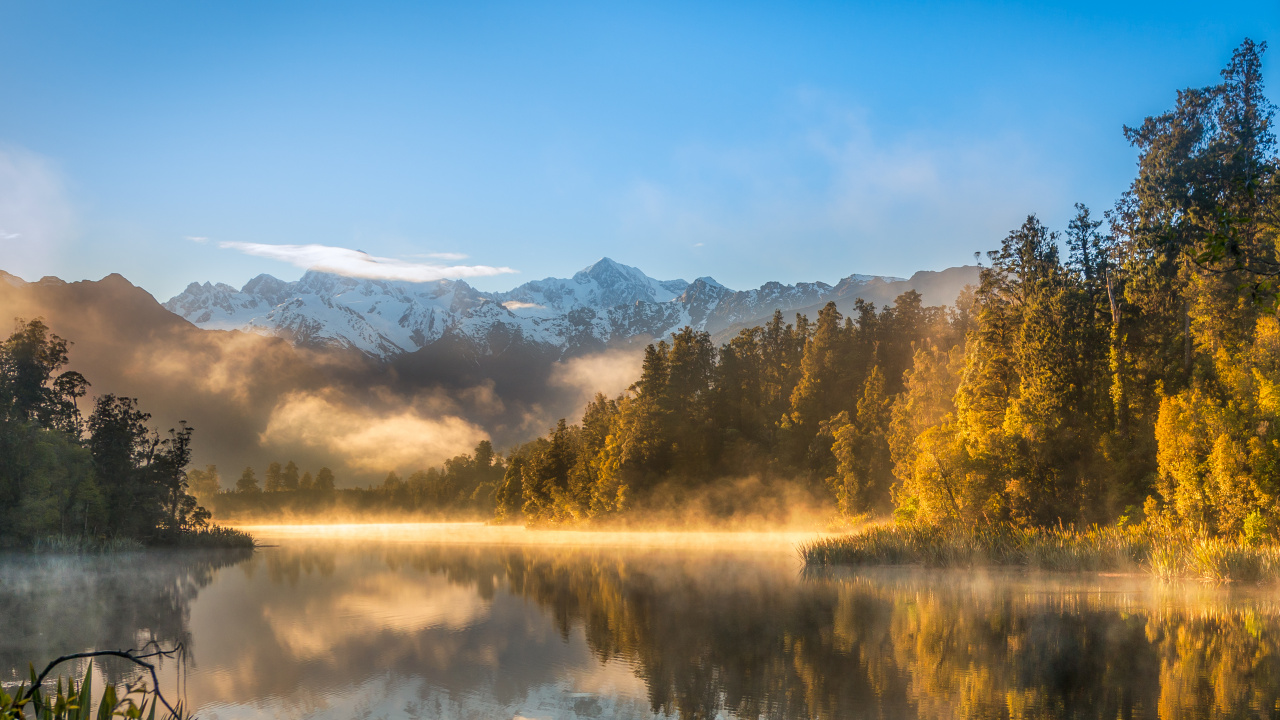 Обои природа, отражение, вода, озеро, утро в разрешении 1280x720