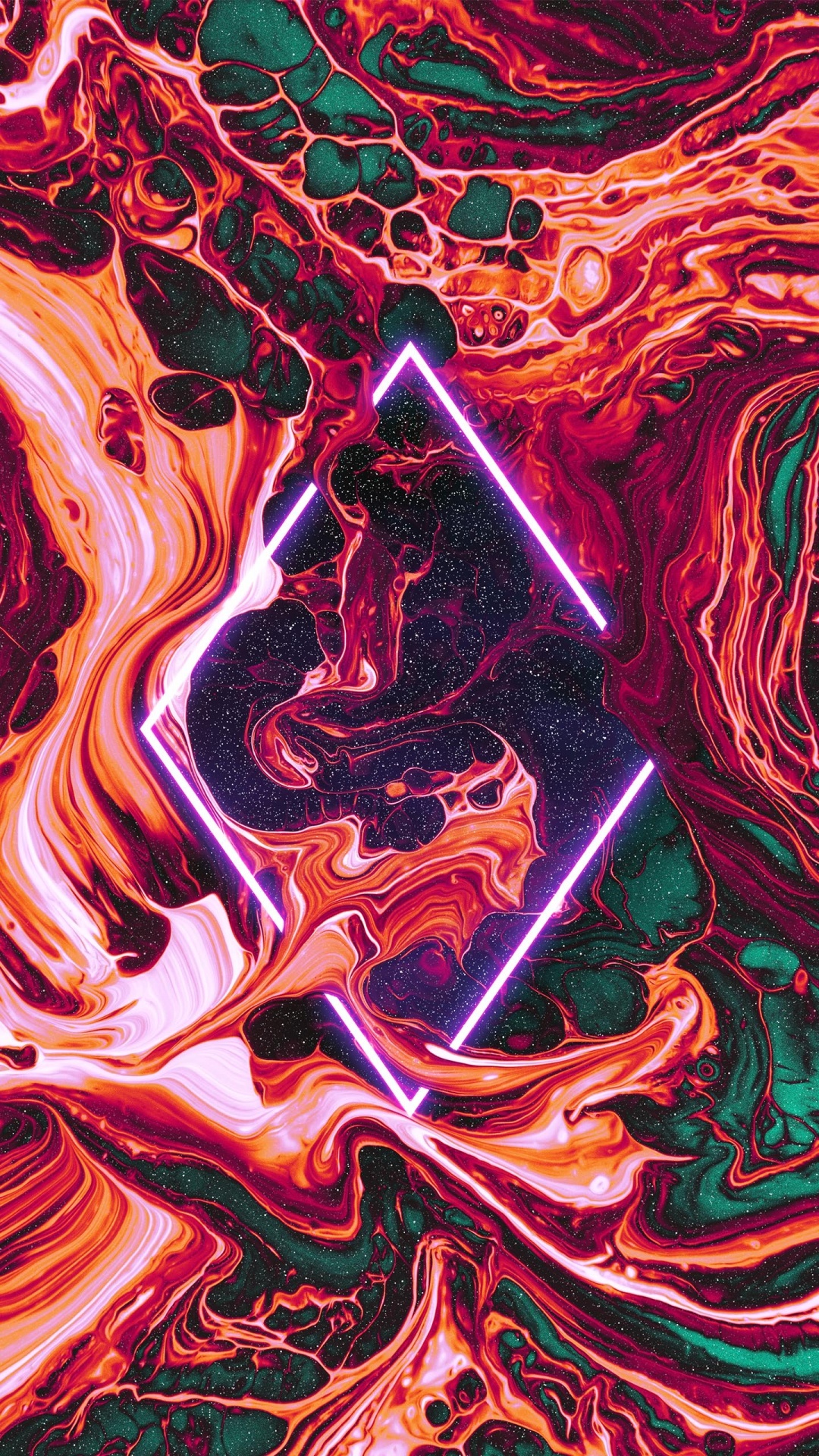 Обои пурпур, розовый, жидкий, арт, красный цвет в разрешении 1080x1920