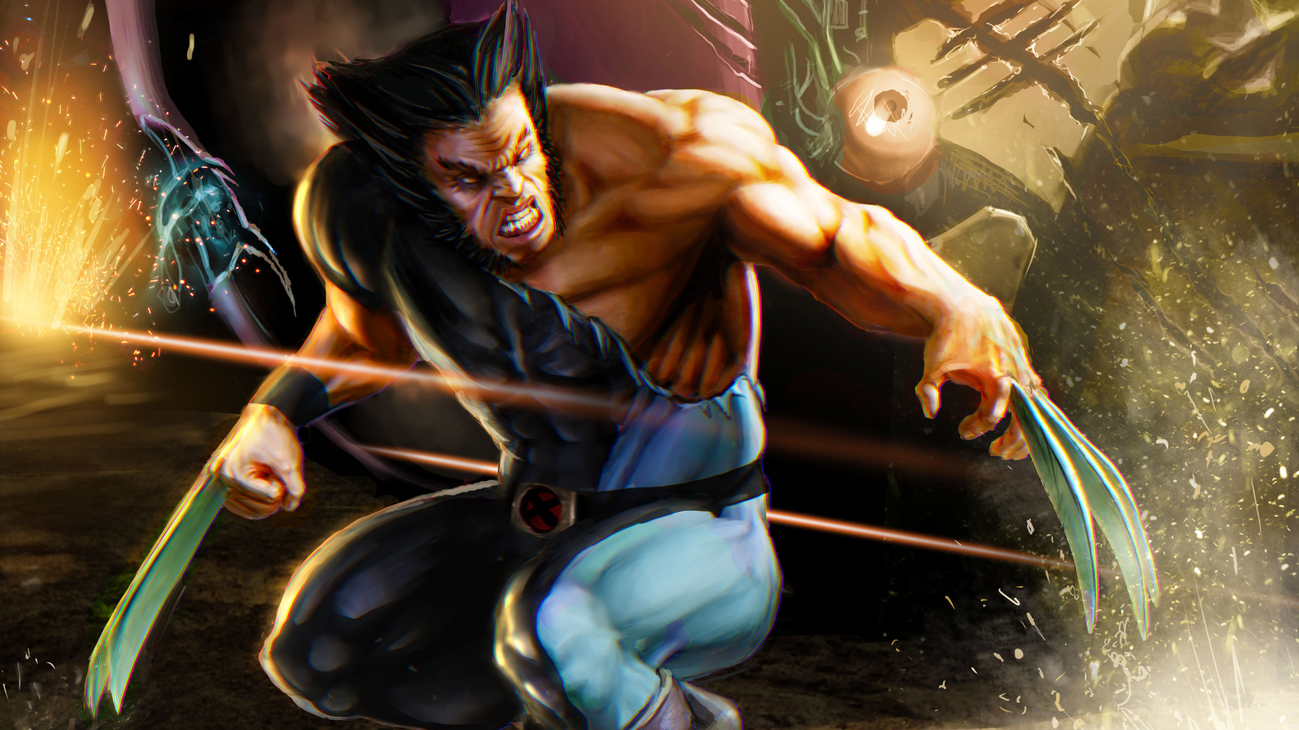 Обои мифология, супергерой, цифровое искусство, комикс, произведение искусства в разрешении 2560x1440