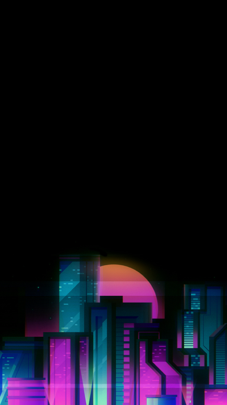 Обои Киберпанк, амолед, Ретровейв, Киберпанк 2077, Synthwave в разрешении 750x1334