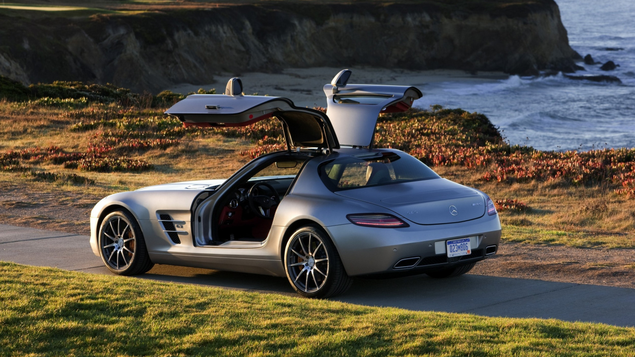 Обои авто, Крыло чайки двери, спорткар, автомобиль концепции, Мерседес АМГ в разрешении 1280x720