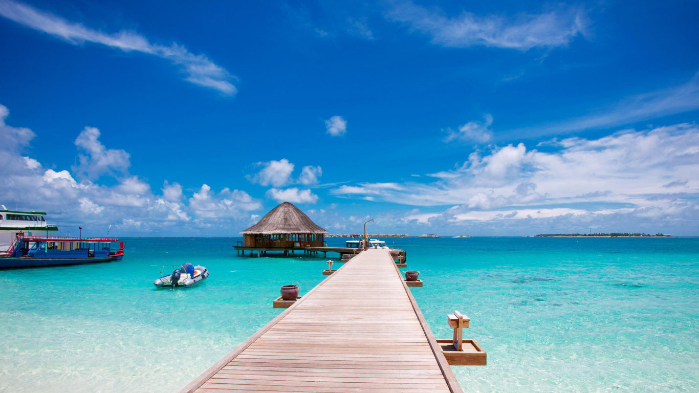 Обои море, тропическая зона, отпуск, океан, Карибский бассейн в разрешении 1366x768