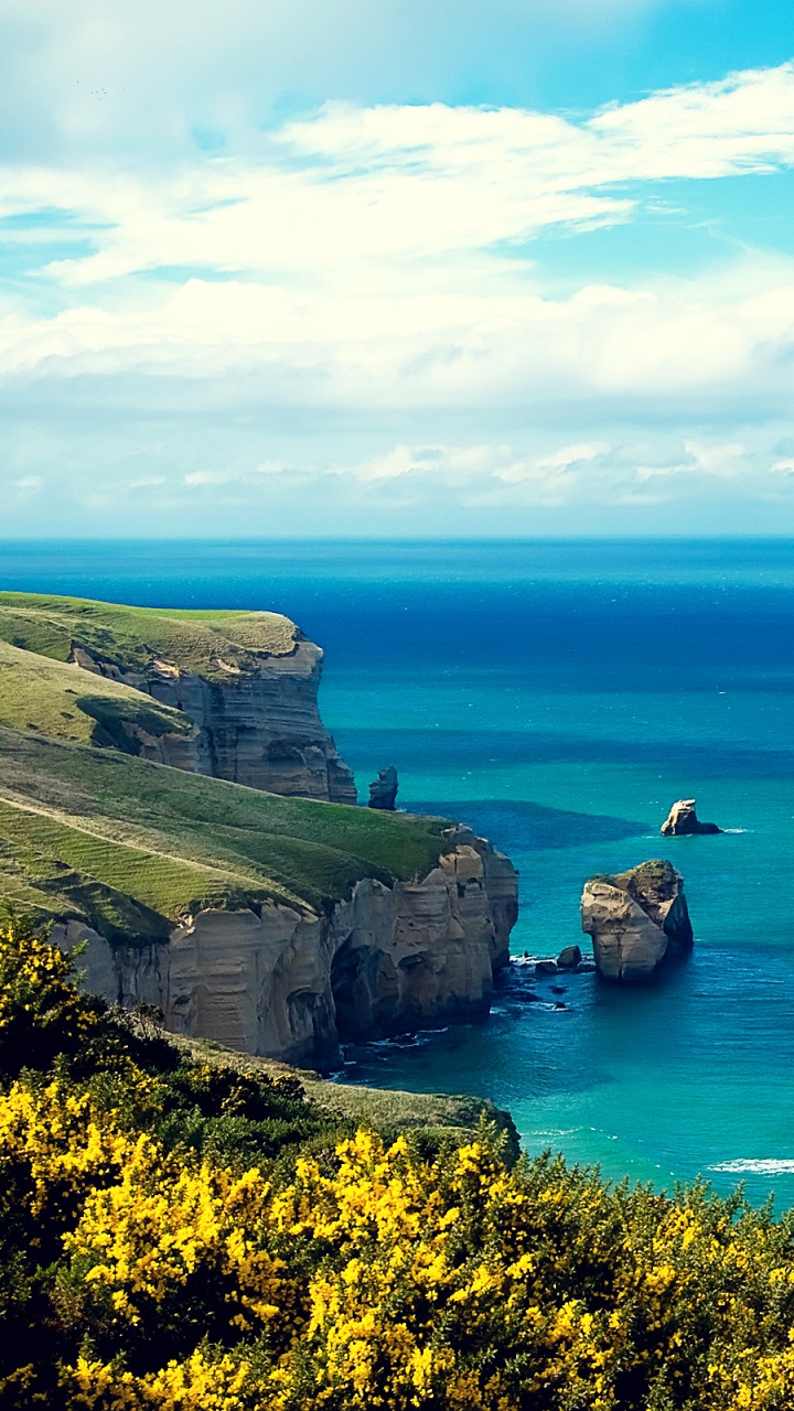 Обои побережье, море, океан, прибрежные и океанические рельефы, мыс в разрешении 720x1280