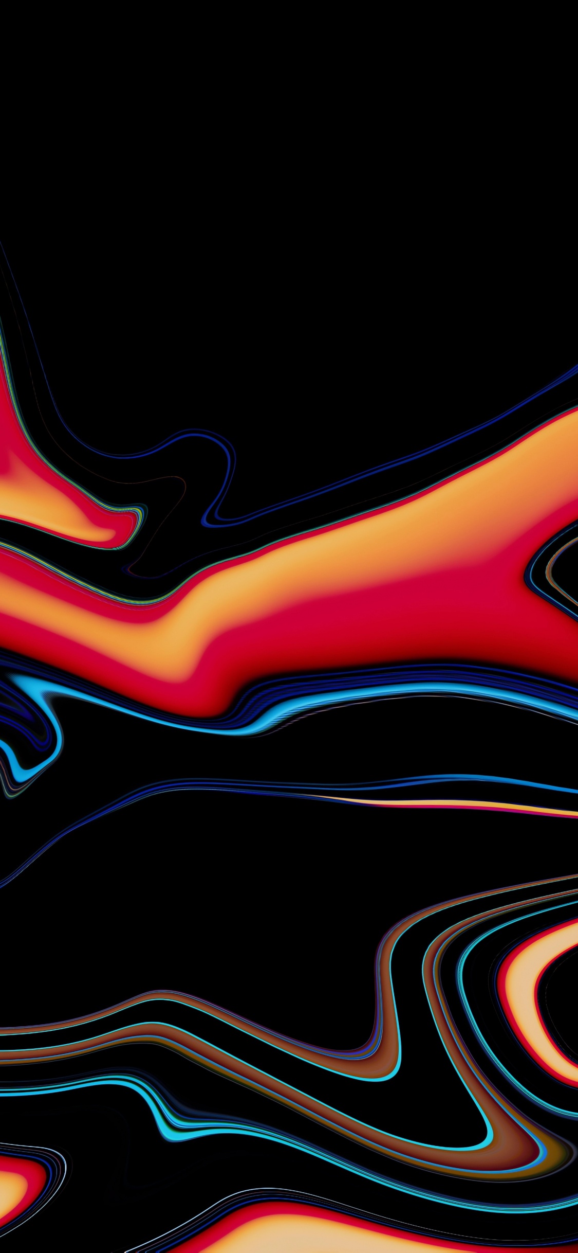 Обои Оранжевый цвет, дизайн, графический дизайн, свет, черный в разрешении 1125x2436