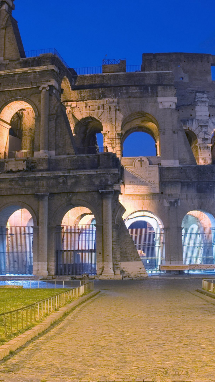 Обои Колизей, ориентир, историческое место, достопримечательность, древняя история в разрешении 750x1334