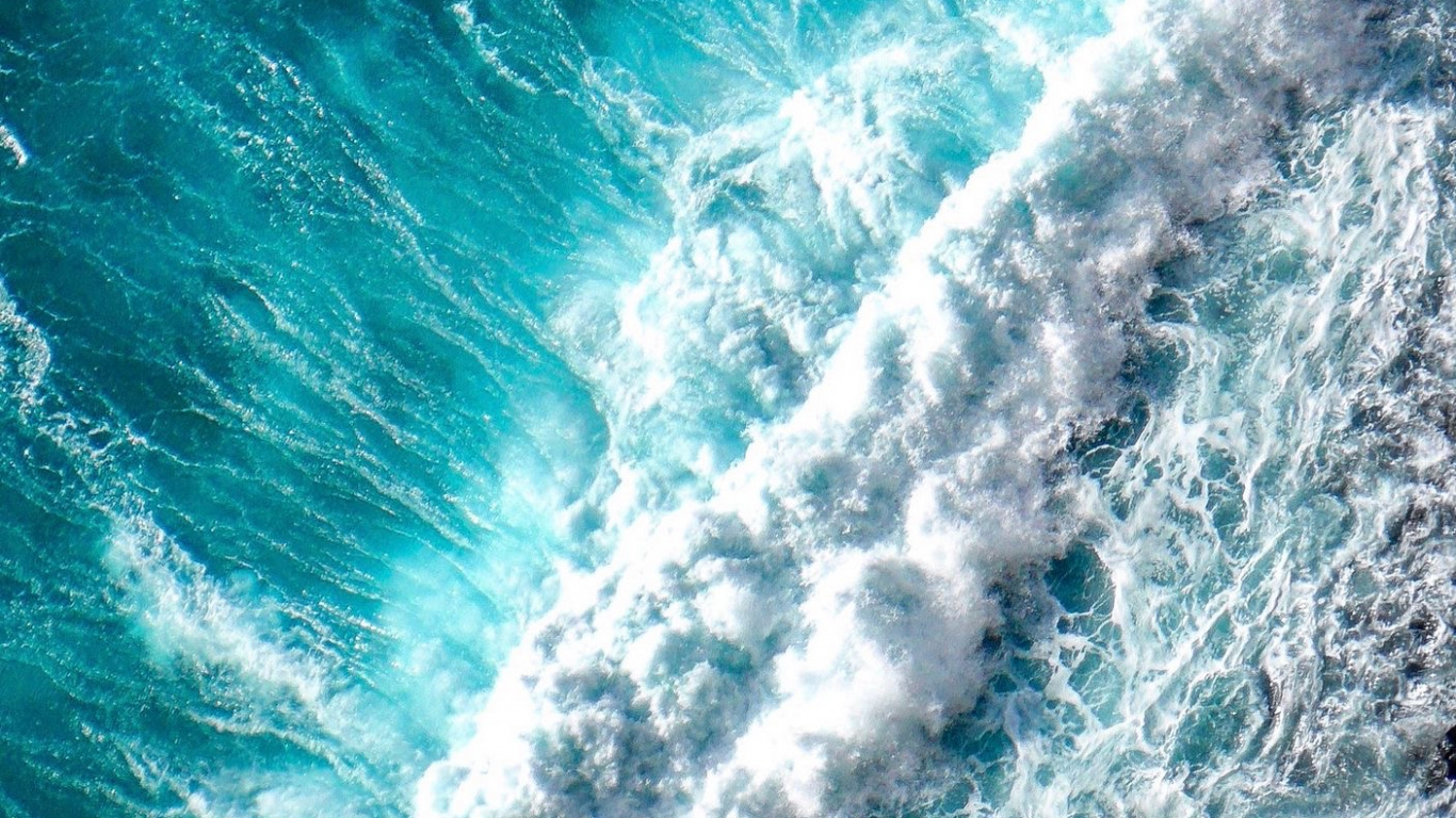 Обои морская волна, океан, вода, волна, море в разрешении 1366x768