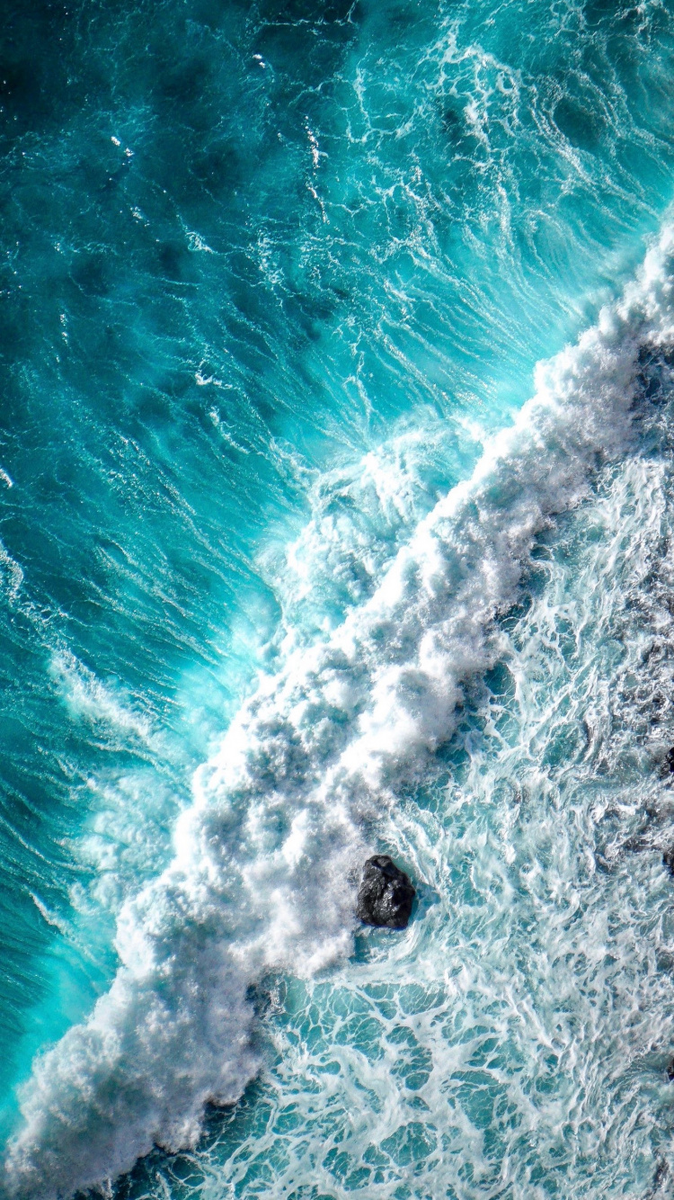 Обои морская волна, океан, вода, волна, море в разрешении 750x1334