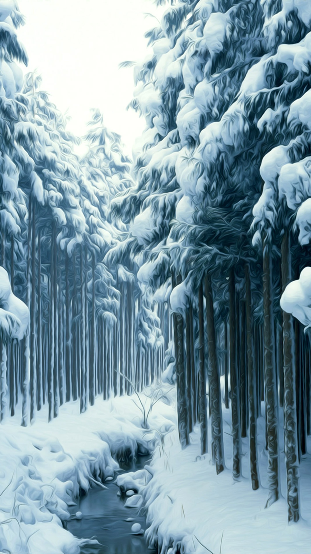 Обои зима, лес, снег, дерево, замораживание в разрешении 1080x1920