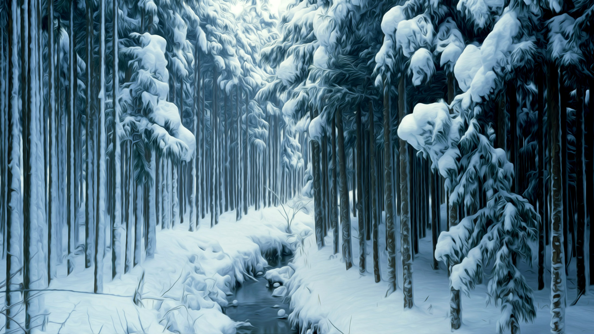 Обои зима, лес, снег, дерево, замораживание в разрешении 1920x1080