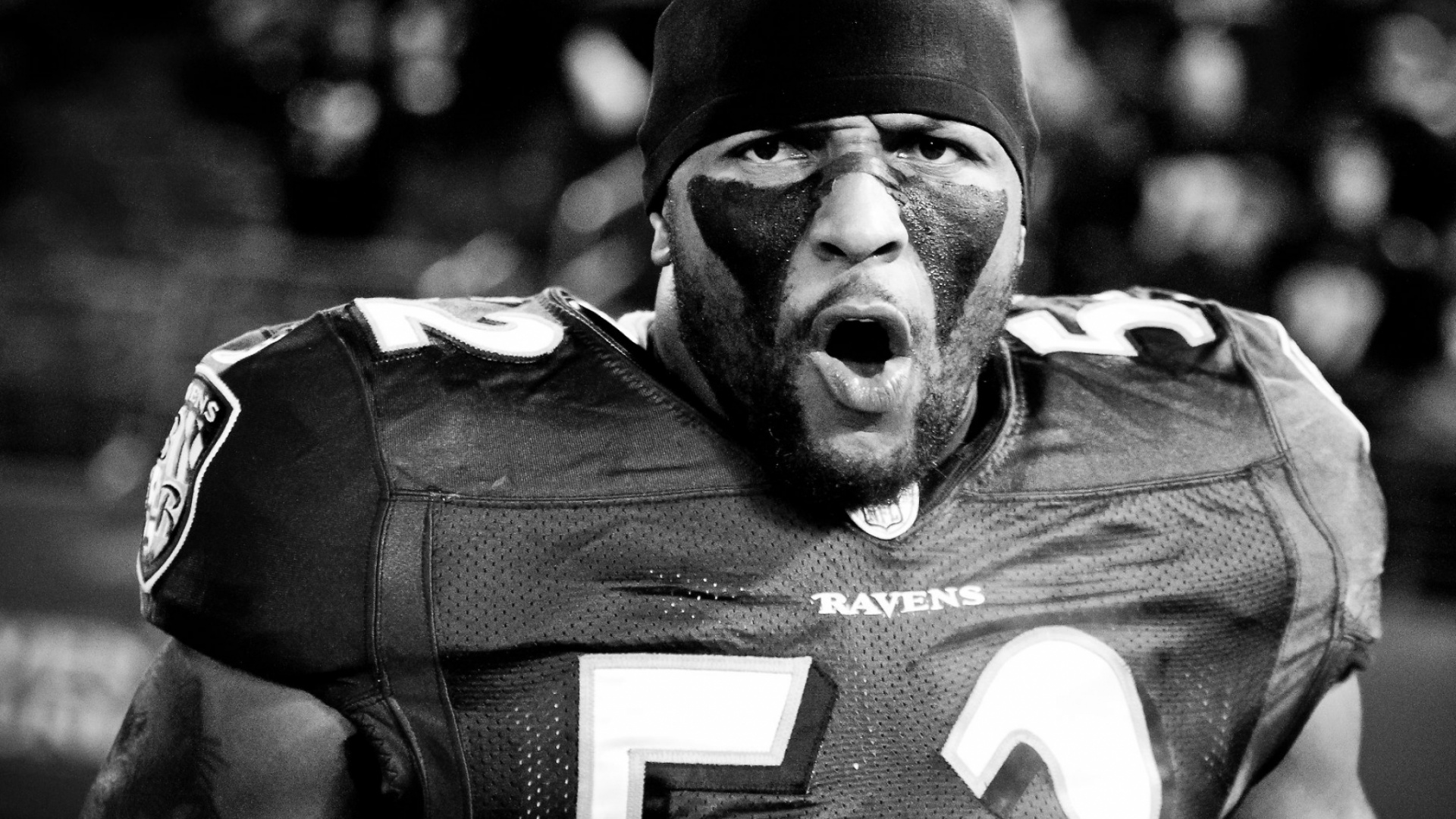 Обои Балтимор рэйвенс, Лига, фотография, волосы на лице, черно белое в разрешении 1920x1080