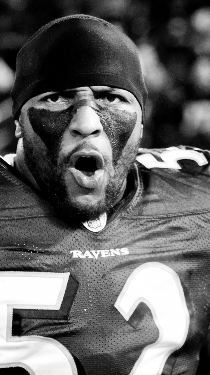 Обои Балтимор рэйвенс, Лига, фотография, волосы на лице, черно белое в разрешении 720x1280