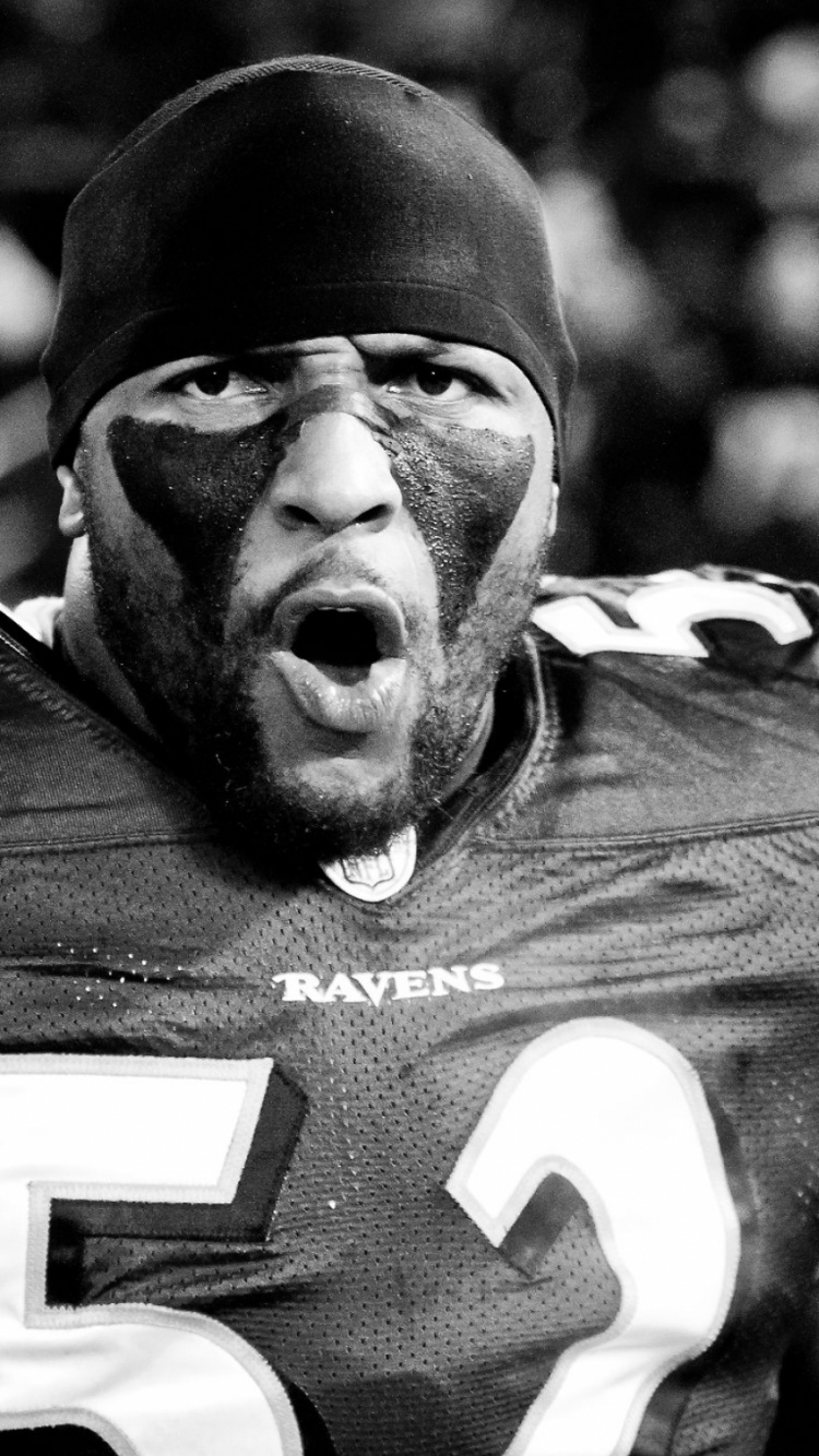 Обои Балтимор рэйвенс, Лига, фотография, волосы на лице, черно белое в разрешении 750x1334