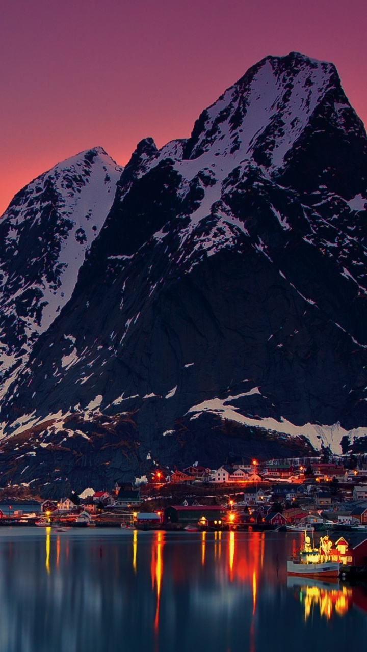 Обои Лофотен, природа, гора, горный рельеф, горный хребет в разрешении 720x1280