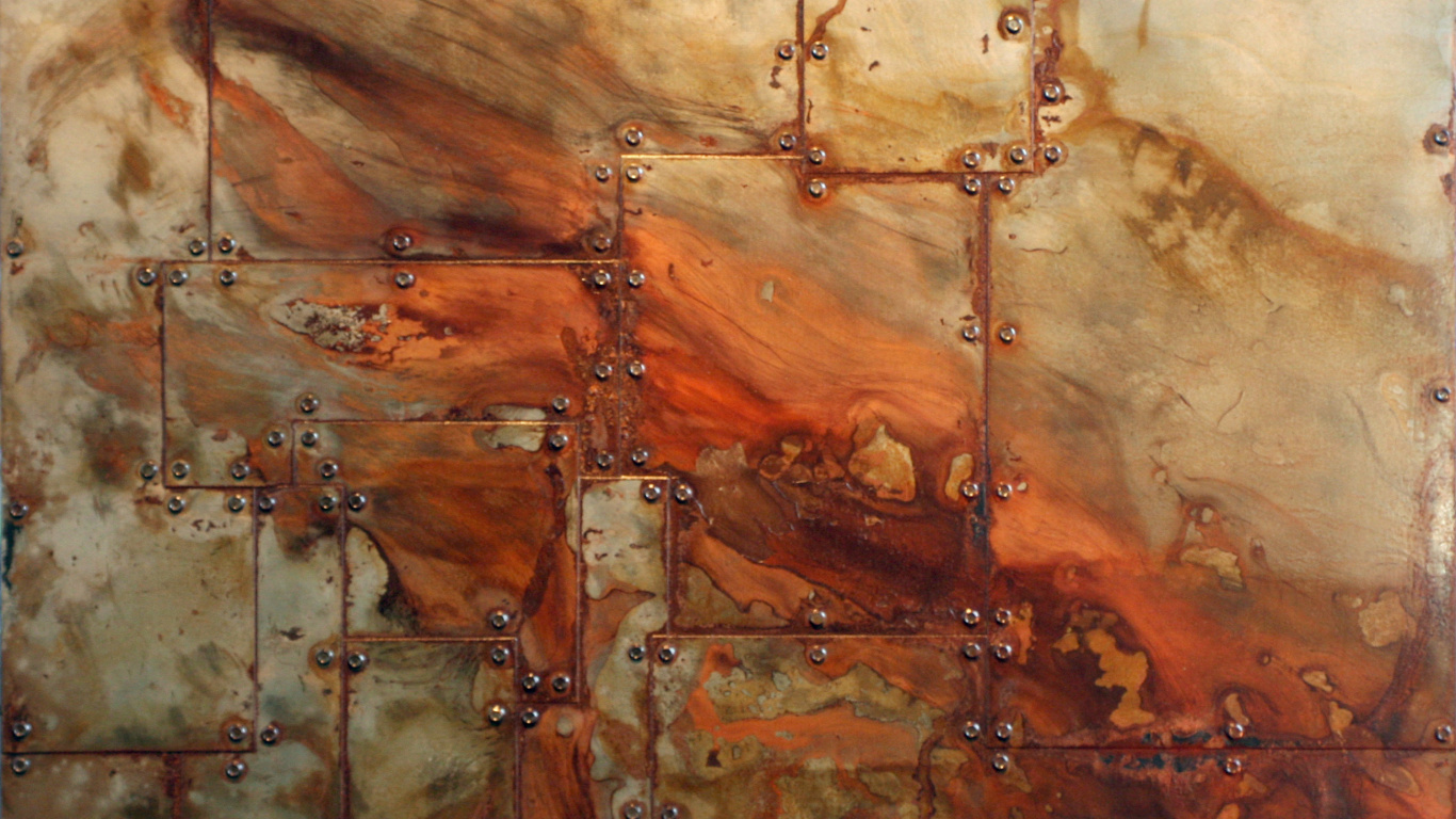 Обои ржавчина, арт, абстрактное искусство, металл, живопись в разрешении 1366x768