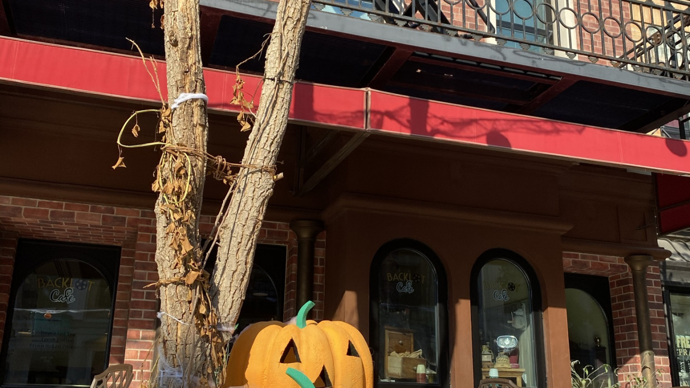 Обои город, калебас, кабачок, овощ, Джек о фонарь в разрешении 1366x768