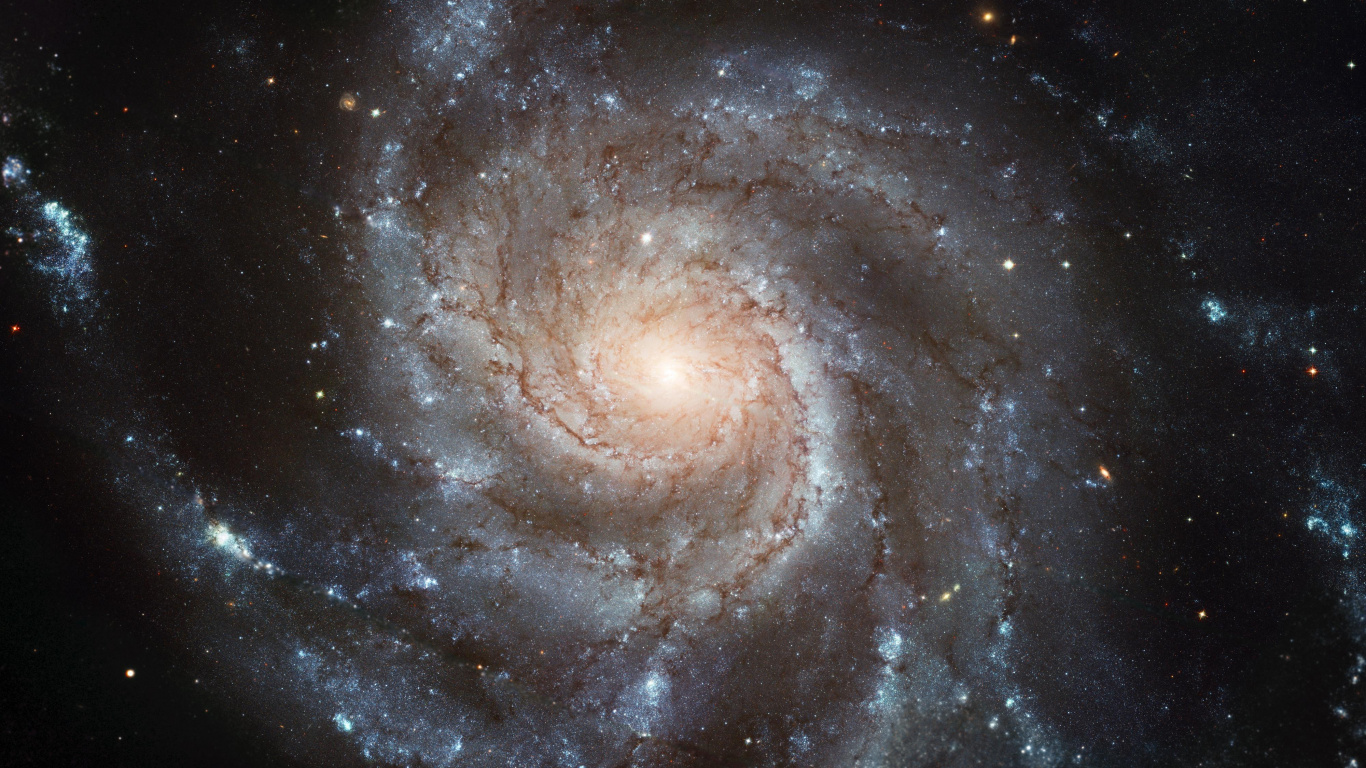 Обои Галактика Вертушка, Галактика, спиральная Галактика, космический телескоп Хаббл, Астрономия в разрешении 1366x768