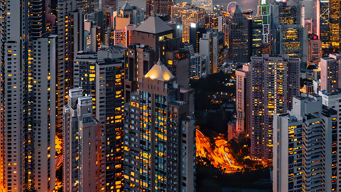 Обои небоскреб, здание, атмосфера, дневное время, свойство в разрешении 1366x768