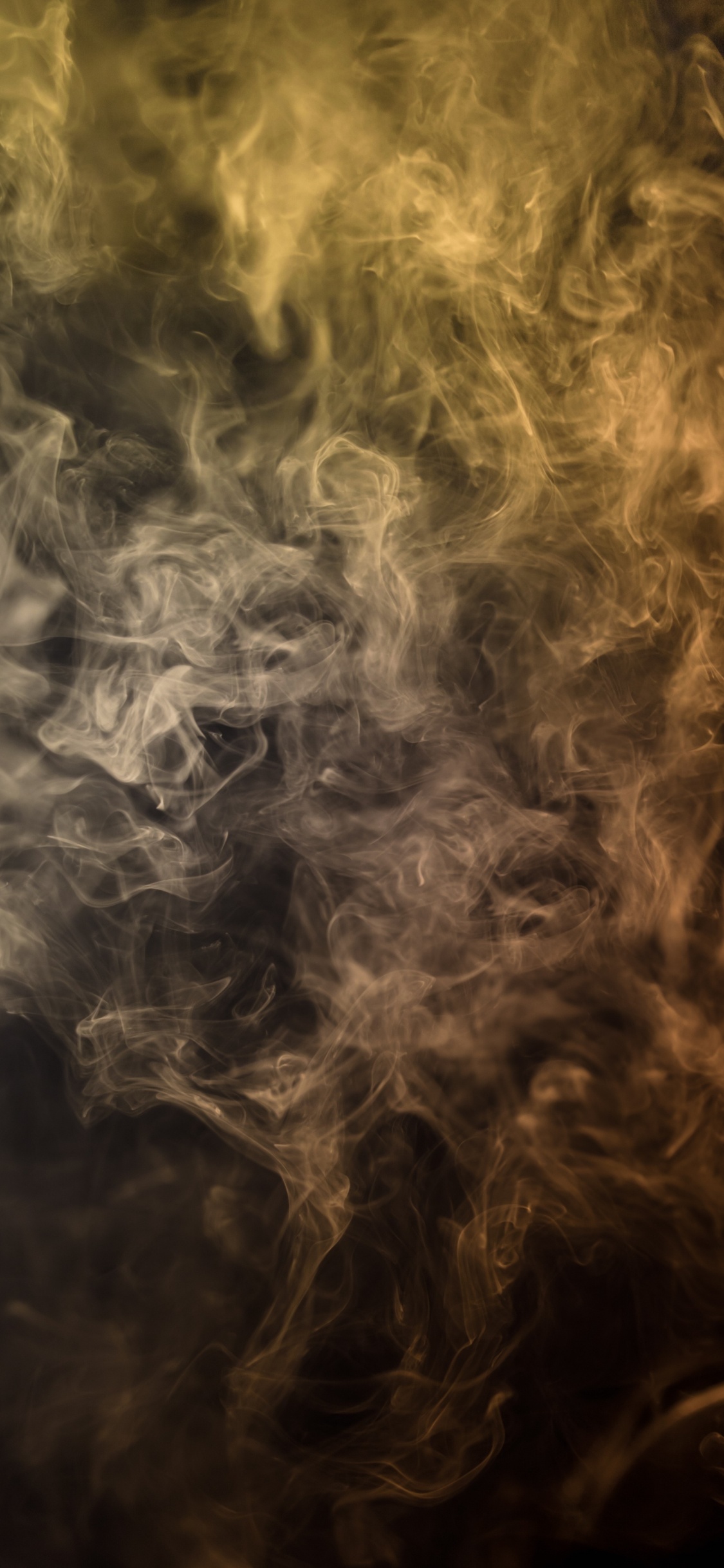 Обои дым, волосы, коричневый цвет, узор, космос в разрешении 1125x2436