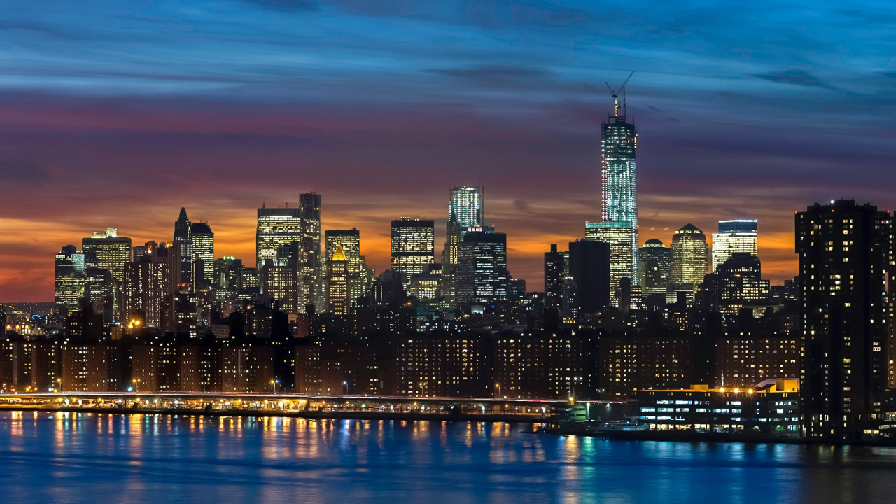 Обои городской пейзаж, город, линия горизонта, метрополия, городской район в разрешении 1280x720