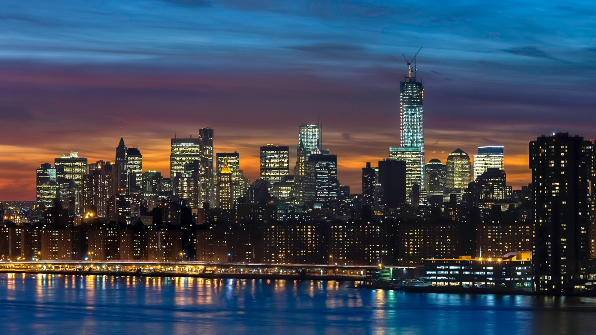 Обои городской пейзаж, город, линия горизонта, метрополия, городской район в разрешении 1920x1080