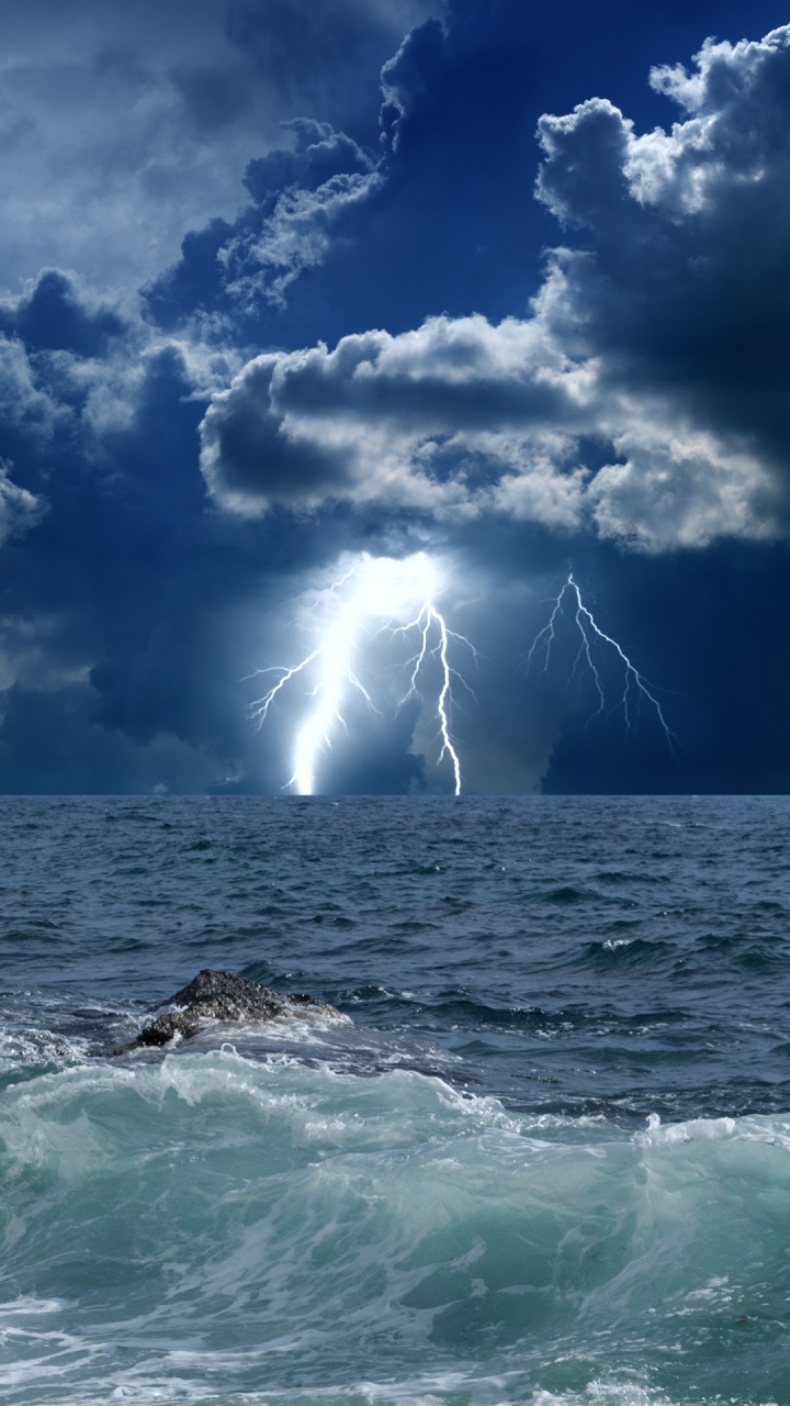 Обои фреска, стена, настенная роспись, облако, вода в разрешении 720x1280