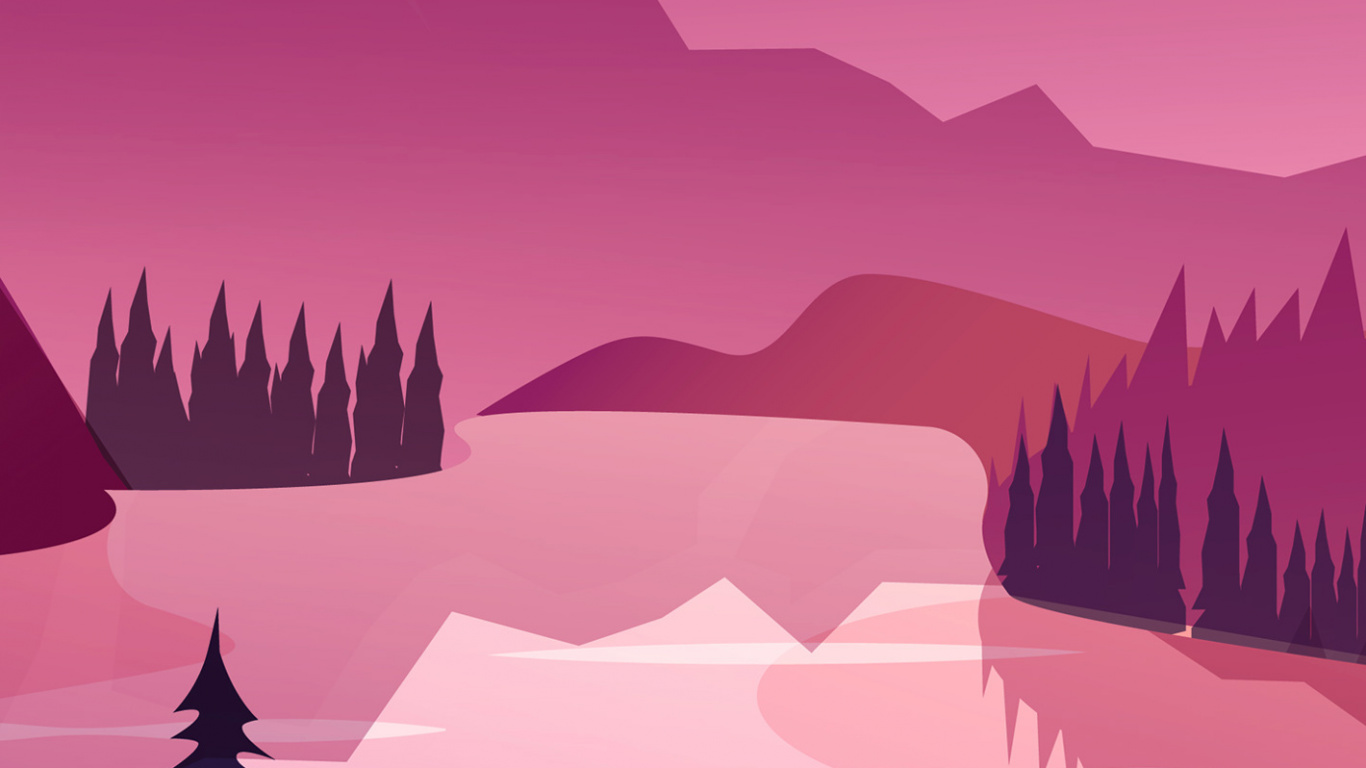 Обои минималистичный пейзаж, минимализм, пейзажная живопись, пейзаж, арт в разрешении 1366x768