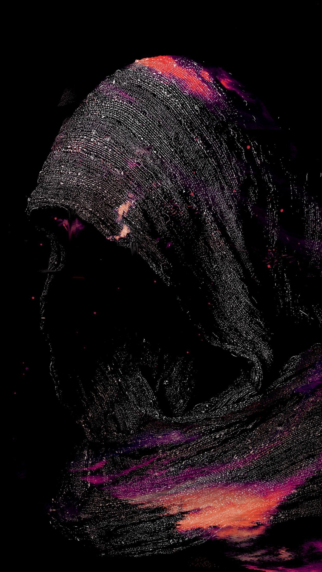 Обои арт, абстрактное искусство, цифровое искусство, глаз, пурпур в разрешении 1080x1920